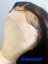 Funky chica Malasia recto de oreja a oreja, cierre Frontal de malla con 3 mechones de cabello Remy 28 30 pulgadas extensiones de cabello humano mechones con Frontal