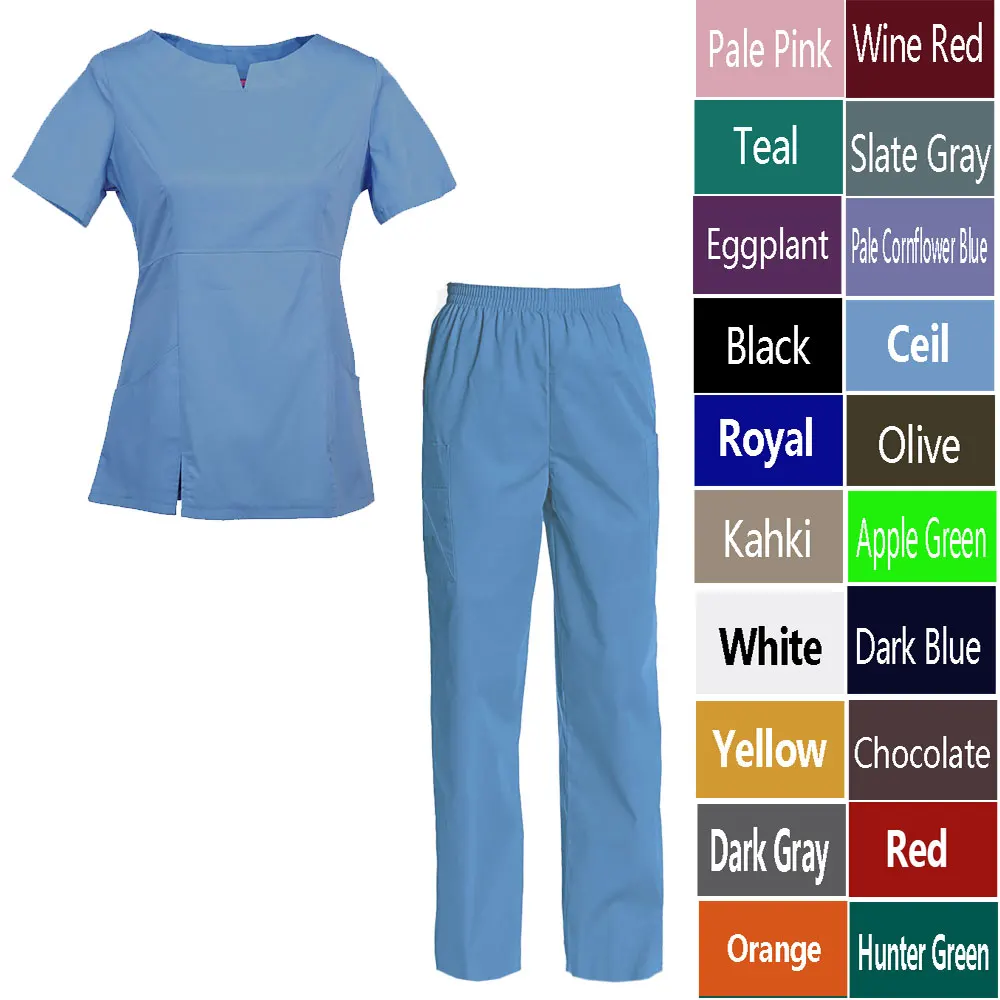 Women's Scrub Set Nursing Uniform Top and Pants | Тематическая одежда и униформа