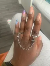 Anillos Punk de Hip Pop para mujer, cadena ajustable multicapa, cuatro anillos abiertos para dedos, anillos giratorios de aleación para mujer, regalo de fiesta