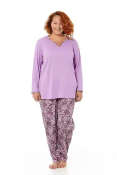 

Mabel Intimate Pajamas Women Lilac Color Long Sleeve and pant print undershirt. Sizes Great