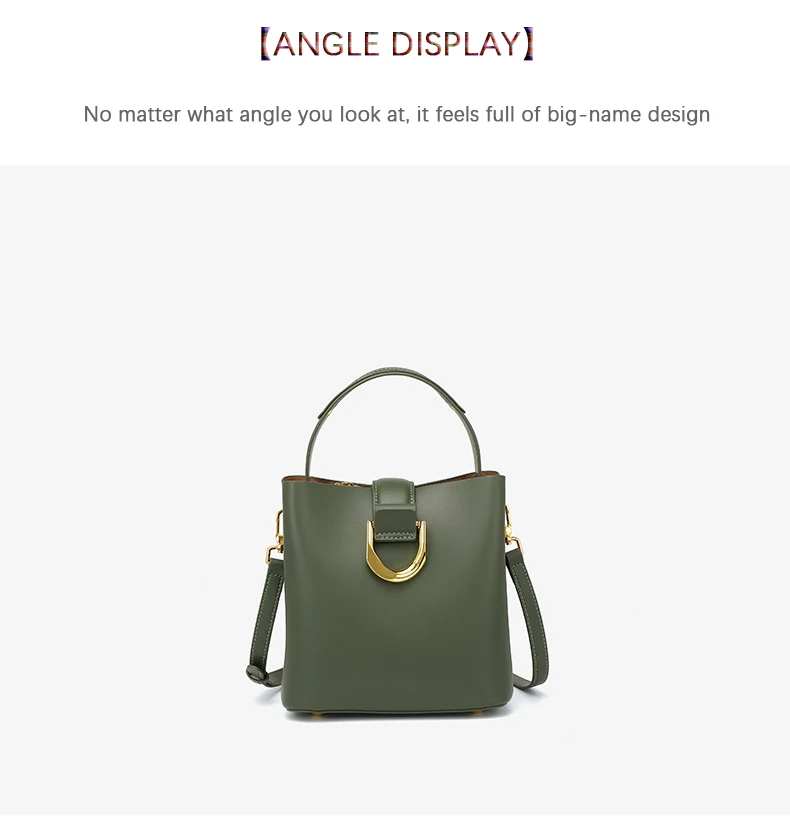 2022 New Trendy Fashion All-match Large-capacity Commuter Hand-held one-Shoulder Messenger Women's Bag Leather Bucket Bags