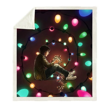 

Stranger Things Printed Plush Throw Blanket Sherpa Fleece Bedspread Sofa Blankets For Beds Square Picnic Soft Blanket