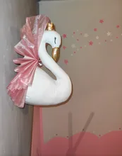 Cabeza de cisne 3D para decoración de habitación de niños, decoración colgante de pared para habitación de niños, guardería, casa de juego de instalación suave