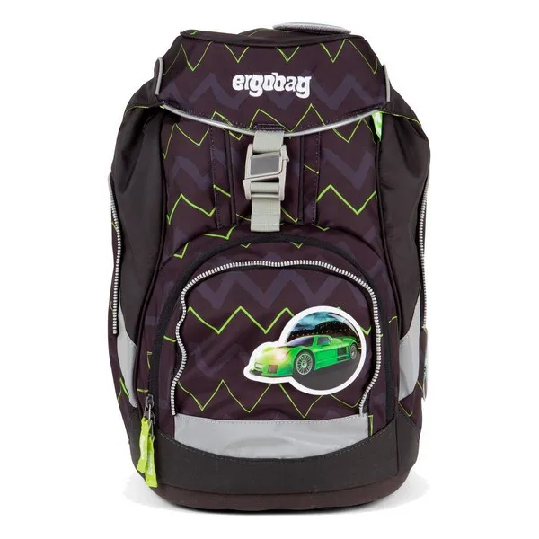 Школьная сумка эко Ergobag EBA-SIN-001-9B6, цвета: черный, зеленый(25X22x35 см