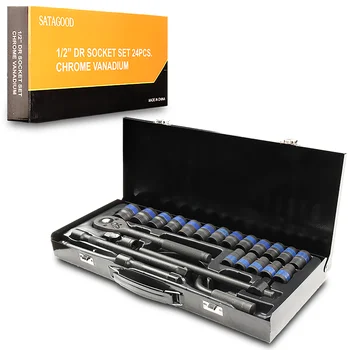 

SATAGOOD Tool kit 24 items Tools Hand tool set auto repair tool hand tool auto tool car tool kit auto tool head set tool sets to