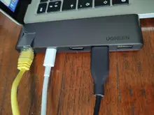 UGREEN HUB tipo C con USB Dual USB-C a HDMI RJ45 PD USB 3,0 SD para MacBook Pro aire adaptador de Thunderbolt 3 Dock USB-C 3,1 tipo-C