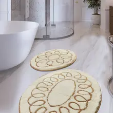 Коврики для ванной нескользящие Противоскользящие коврики противоскользящие сапфировые экрю 2'Li набор 60X100 см-50X60 см