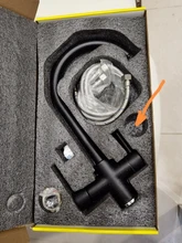 Grifo con filtro negro y purificador de latón para cocina, rociador doble de agua potable, CON MEZCLADOR de fregadero, modelo Torneira