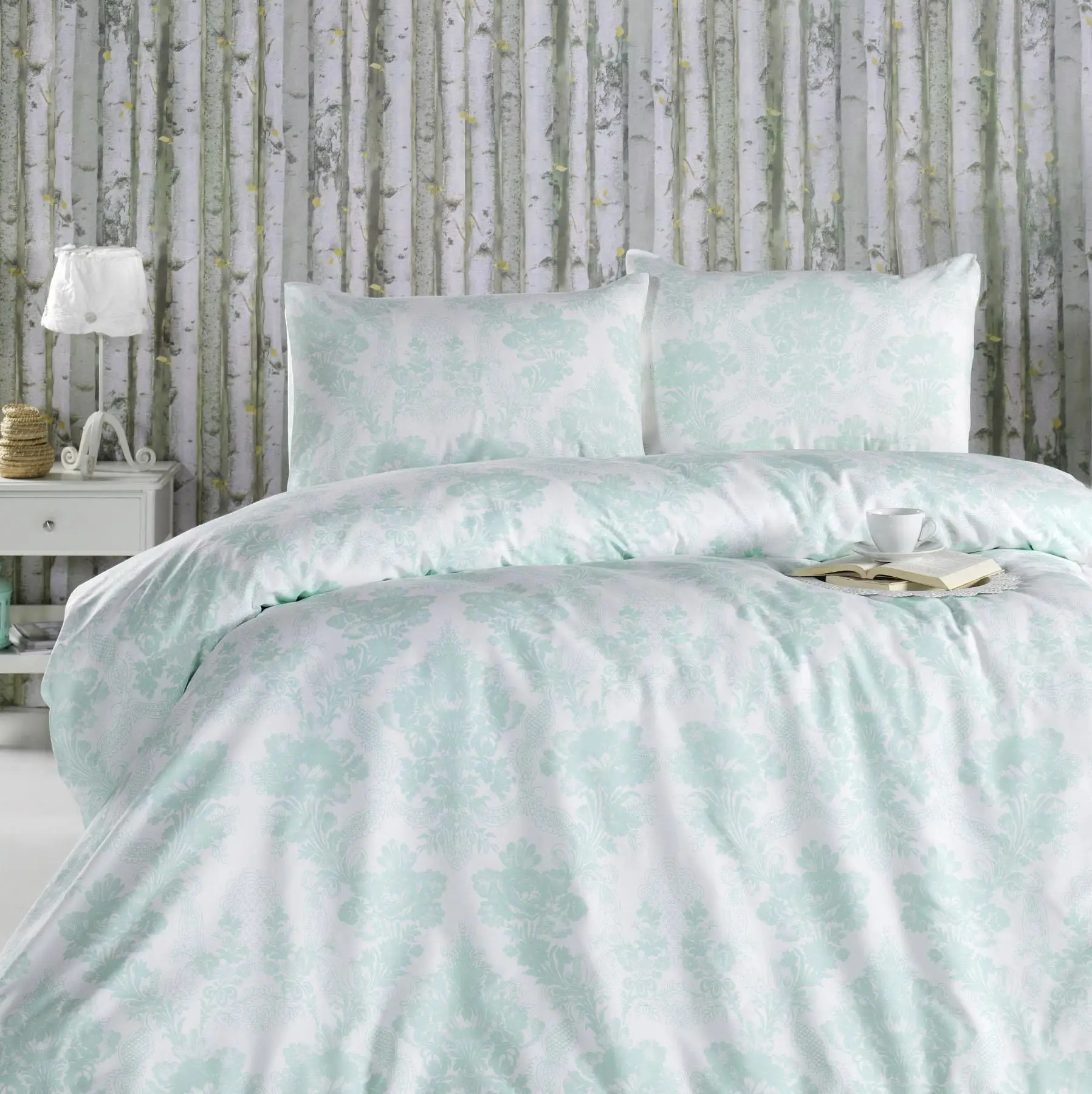 

Lady Fashion Neva Mint Ranforce Double Personality Duvet cover set