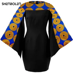 Robes africaines pour femmes, mode, imprimé Ankara, Mini robe de soirée Sexy à manches longues, vêtements pour femmes 