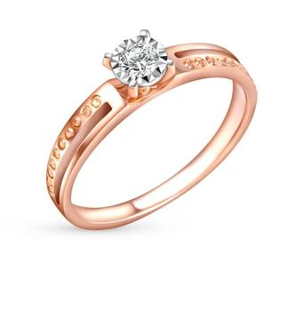 

Gold ring with diamonds sunlight sample 585