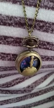 Reloj de bolsillo clásico del Principito para niños y niñas, reloj de cuarzo Vintage de bronce azul, regalos populares