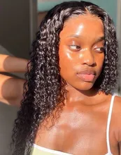 Melodie 28 30 32 pulgadas onda profunda mechones con cierre brasileño de la Virgen del pelo humano Frontal rizado mechones y 4X4 cierre