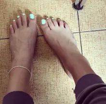 Tobillera fina con cadenas chapadas en plata para mujer y niña, joyería para pies, pulsera para piernas, Tobillera de Prata