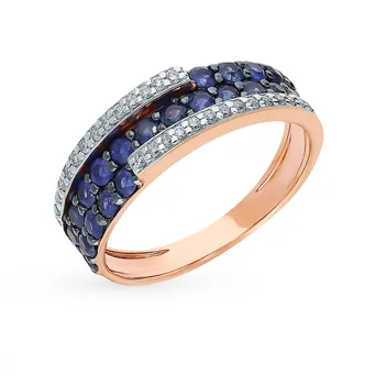 

Gold ring with sapphires and diamonds sunlight sample 585