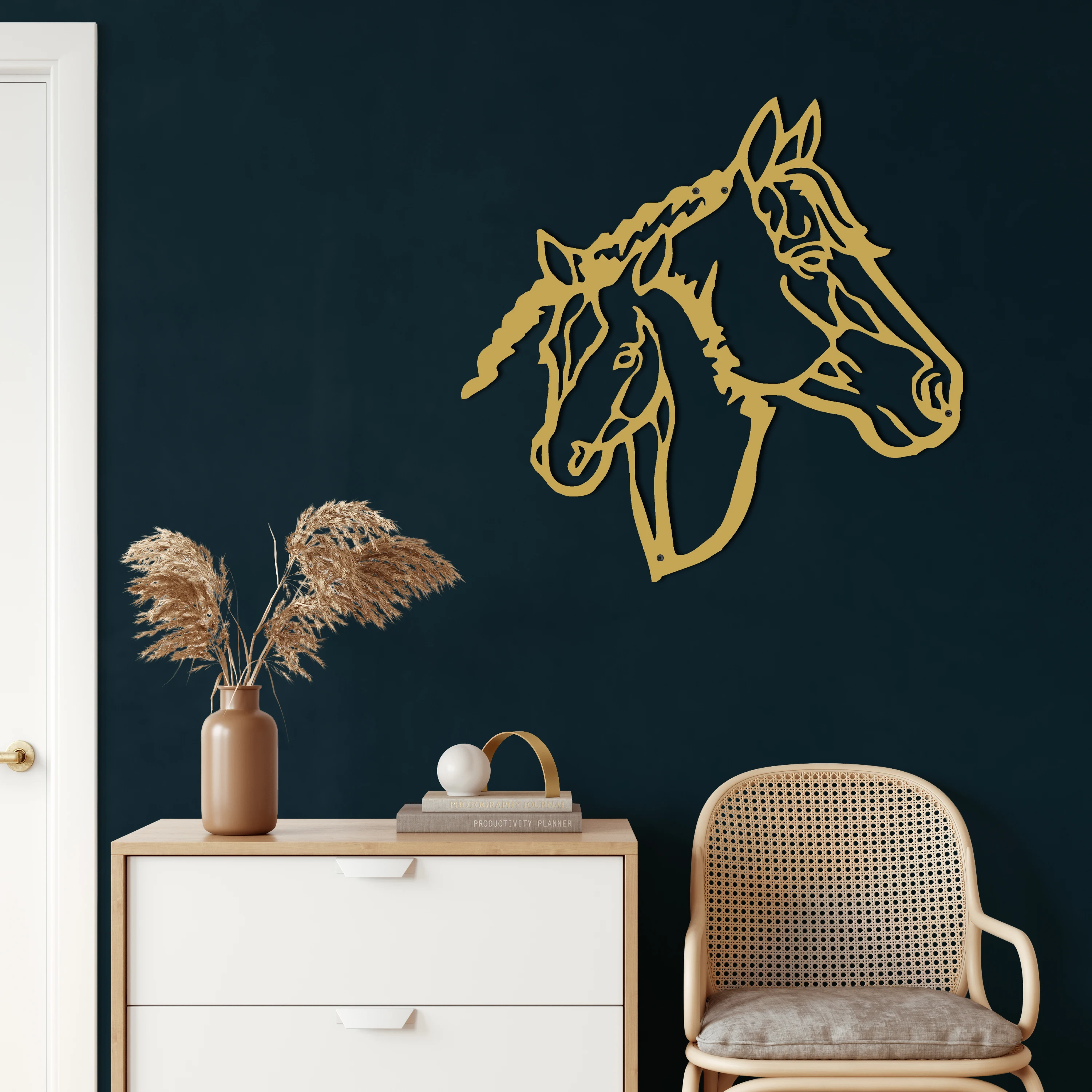 Art Mural En Métal Tête De Cheval, Décoration Murale Silhouette 3D Pour La  Maison, Convient À La Décoration Noire De Restaura[u1625] - Cdiscount Maison