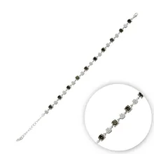 Серебряный 925 пробы браслет с цирконием