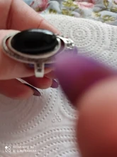 Kinel-anillo rojo de boda étnico para mujer, sortija tibetano Retro de plata, mosaico de cristal negro, joyería Vintage 2020