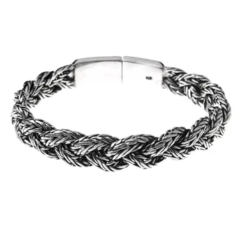 

Law silver bracelet 925m man 19.5mm. Oxidized braid