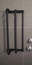 Hanger Towel-Holder Rail Bathroom-Space Black Aluminum Wall-Mounted Matte