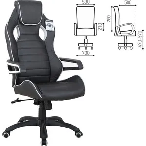 

Computer chair brabix techno pro gm-003 eco-leather, black/gray, inserts gray 531814