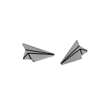 

Sterling silver earrings 925m 10mm. Reason Airplane paper laser close pressure women [AC1256]