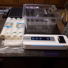 Sellador al vacío de alimentos, máquina selladora al vacío con pantalla táctil LCD y cortador, empaquetador de almacenamiento de alimentos, bolsas al vacío para embalaje