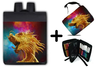 

PACK BACKPACK AND CASE CHINESE DRAGON school