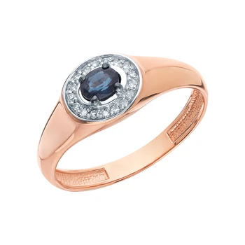 

Gold ring with sapphires and diamonds sunlight sample 585