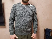 Suéter de lana y algodón para hombre, Jersey informal, Vintage, de colores combinados, cuello redondo de moda, Jacquard grueso y cálido