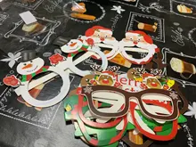 Gafas de Navidad de Papá Noel, árbol con copos de nieve, papel de alce, atrezo para fotografía de fiesta, decoración de Navidad para el hogar, 9 Uds., 2020
