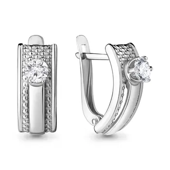 

Aquamarine earrings with cubic zirconia, 925 sterling silver