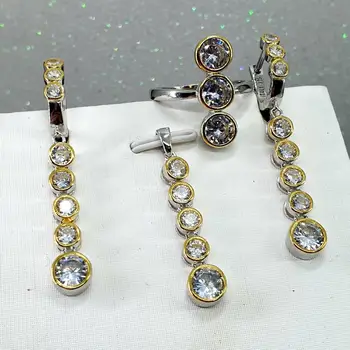 

Set silver jewelry 925 silver gems