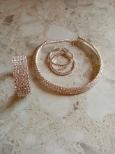 Pulsera elástica con diamantes de imitación de cristal para mujer, brazalete de oro ostentoso, joyería nupcial para boda, 4/5/8 filas