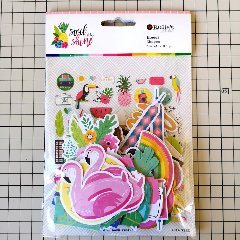 

CRZCrafter 120pc Printed Paper Diecut Shapes Foil Design Scrapbooking Cardmaking Journal Embellishments