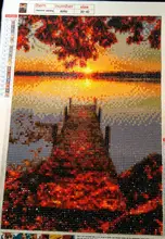 5D Diamond Crafts Embroidery-Kit Painting Round Landscape Home-Decoration Beach Sunset/love