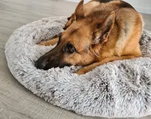 Saco de dormir en invierno para mascotas, caseta de lecho de gatos y perros supersuave, saco de dormir largo y afelpado para cachorros, esterilla portátil, tamaño de 46/50/60cm