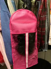 Bolsa de pelo negro Rosa Alileader con soporte de almacenamiento de peluca para pelucas, accesorios de peluca transparentes no tejidas, bolsa de almacenamiento para pelucas
