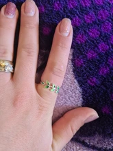 Hoja Verde hecha a mano creativo de Plata de Ley 925 temperamento personalidad moda femenina de tamaño reajustable de moda anillos de apertura SRI028