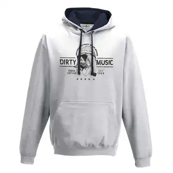

Hood Sweatshirt Bico Music Funny Dirty Music Monkey Street Urban Vintage S white