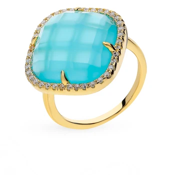 

Silver ring with alpanite and cubic zirconia sunlight sample 925