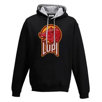 

Hood Sweatshirt Two-Color Free Shipping Wolves Giallorossi 1927 Fans Football Ultras Rome S black-gray