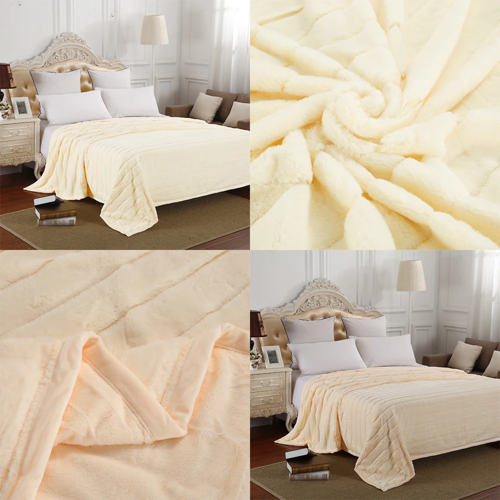 LUSNUG Фиолетовыйфлисовый fluffy soft thick warm home plaid bedspread on bed sofa sheets blanket |