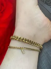 Tobillera clásica de cadena cubana para mujer, pulsera de tobillo de acero inoxidable, Color dorado, para playa, regalo de joyería