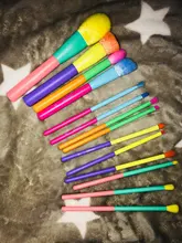 Docolor-brochas de maquillaje profesionales, 15 Uds., para base en polvo, sombra de ojos, pelo sintético, coloridas