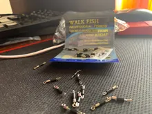 Lote de 30 unids/lote de anillos giratorios sólidos, Conector de pesca, ganchos de pesca para barco oceánico, Conector de enlace rápido