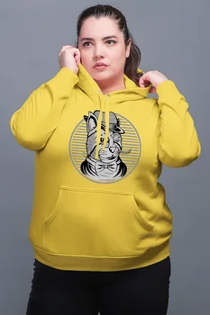 

Angemiel Wear Gentleman Cat Yellow Women 'S Hooded Sweatshirt