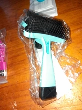 Cepillo para mascotas cepillado de pelo de plástico automático herramienta de eliminación de perro gato peine de pelo suelto para caras de mascotas boquilla de piel aseo azul, rosa, naranja