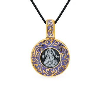 

Silver Pendant "Mother of God. Delight "with enamel sunlight sample 960