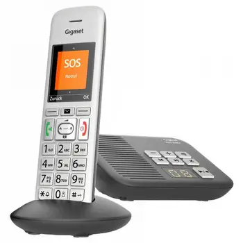 

Gigaset E370A Analog/DECT telephone gray, silver identifier call